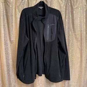 Eddie Bauer Men's Black Cloud Layer Pro Fleece Full Zip Mock Neck Sweater Tall 2